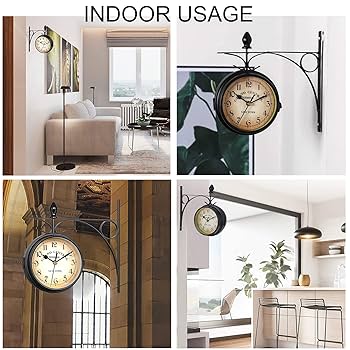 Amazon.com: Retro Double-Sided Garden Wall Clock,Vintage